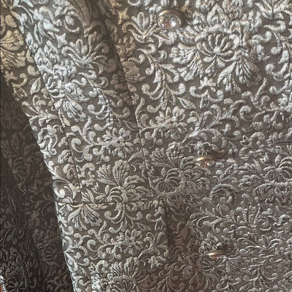 Escada Couture Silver Patterned Suit. Jacket And … - image 3